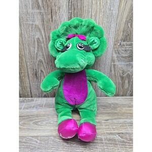 VTG Baby Bop Plush Dinosaur Stuffed Animal Barney Green Purple Lyons 90s 15 inch